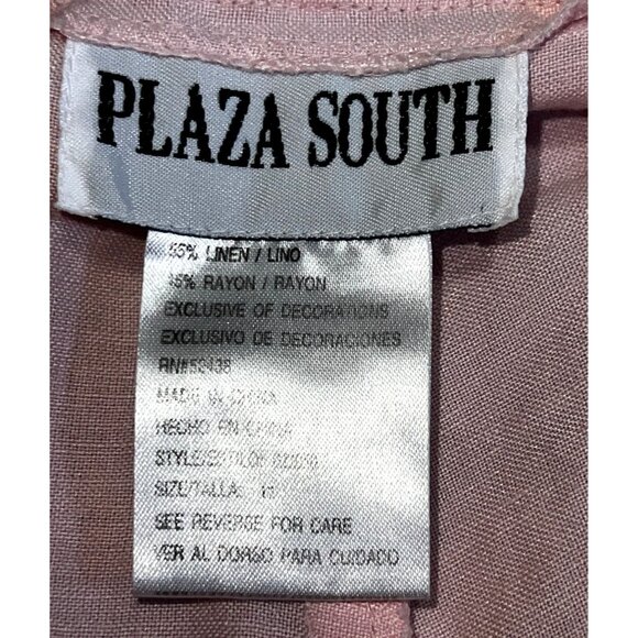 Plaza South Vintage Linen Blend Tapered Leg High Waist Casual Pants Sz 12 Womens - Picture 4 of 5